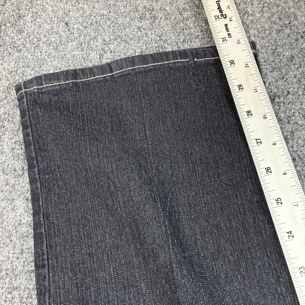 Baccini Womens Dark Wash Straight Leg Embroidered Pocket Denim Jeans Size‎ 12